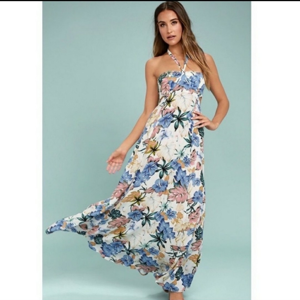 Floral tropical maxi dress
